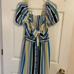 Striped Puff Sleeve Dress